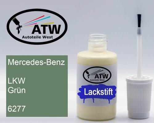 Mercedes-Benz, LKW Grün, 6277: 20ml Lackstift, von ATW Autoteile West.